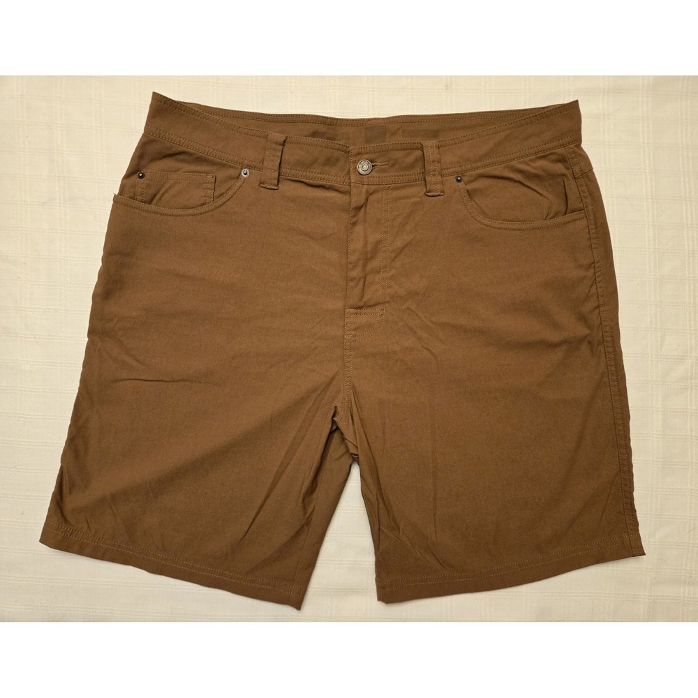 Prana Shorts Men's Brown Mustard Hiking Camping Climbing Outdoors 39/9L Stretch